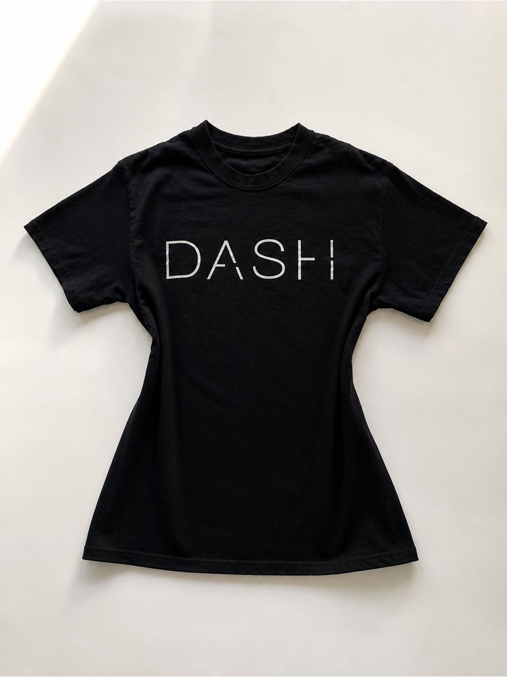 Ash Black Tee with White DASH Logo